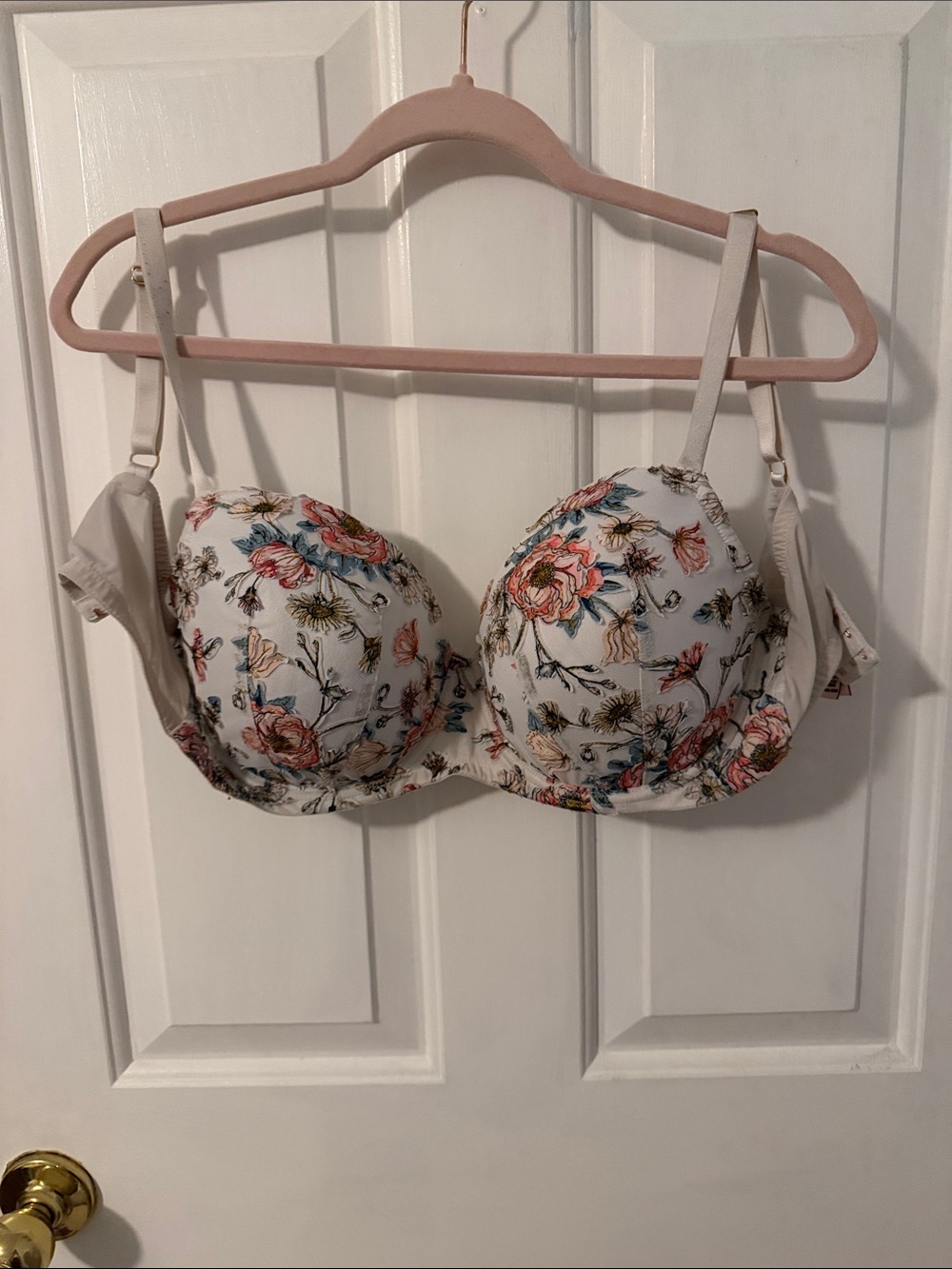 Victoria’s Secret Floral Print Padded Bra - White with Multicolor Flowers